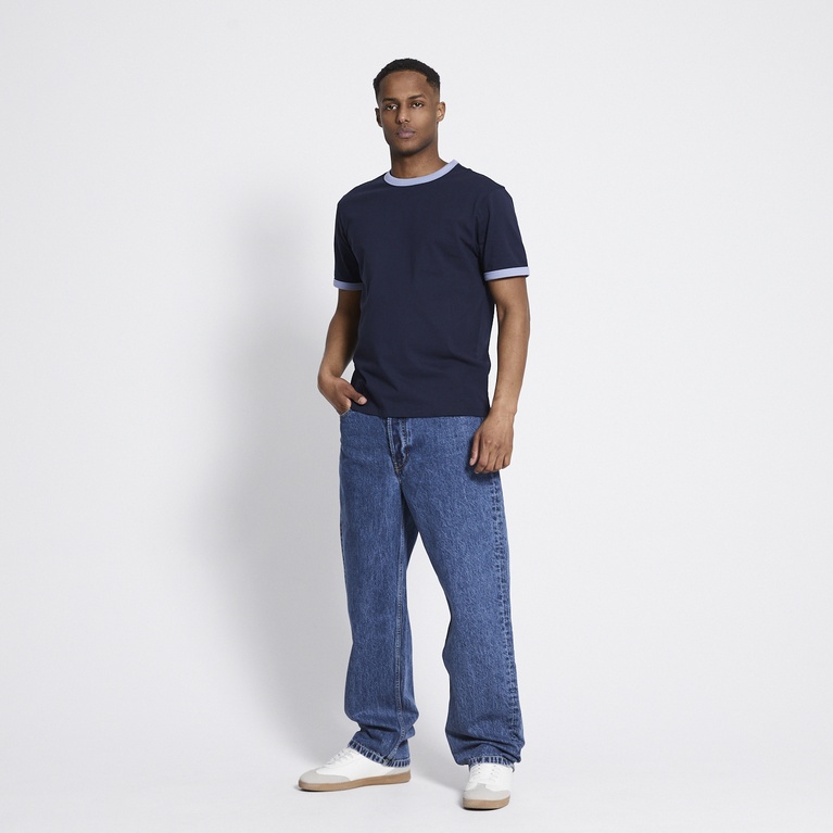 Ringer tee "Noel" Navy